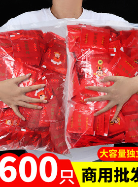 一次性手套独立包装食品级商用pe塑料手套大号加厚耐磨餐饮专用