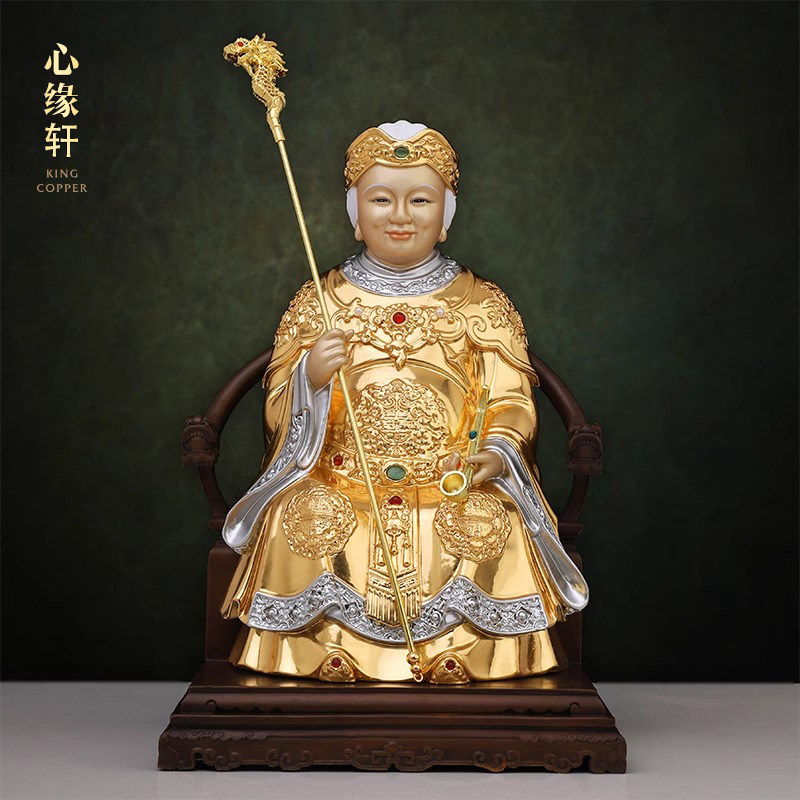 纯铜黑妈妈真身像家用供奉东北黑老太太神像摆件铁刹山黑妈妈像体