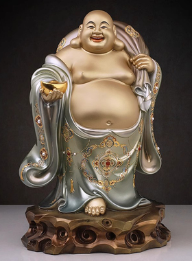 大肚弥勒佛像纯铜元宝笑佛弥勒佛