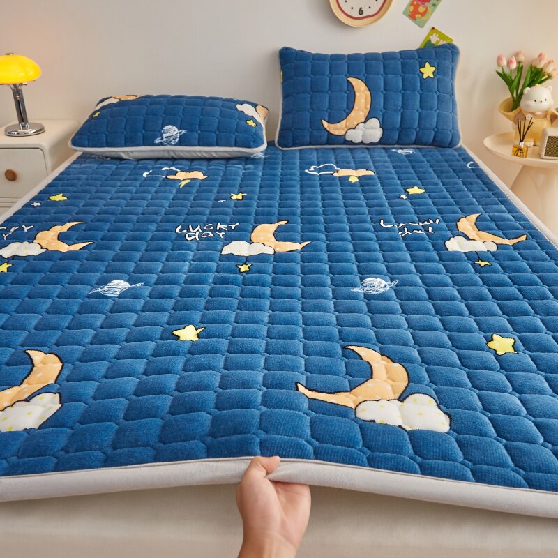 牛奶绒冬天加绒床单学生宿舍单件加厚珊瑚绒床垫褥子床盖防滑床毯