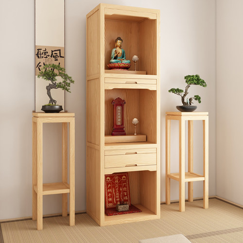 实木神台柜三层佛龛新中式立柜