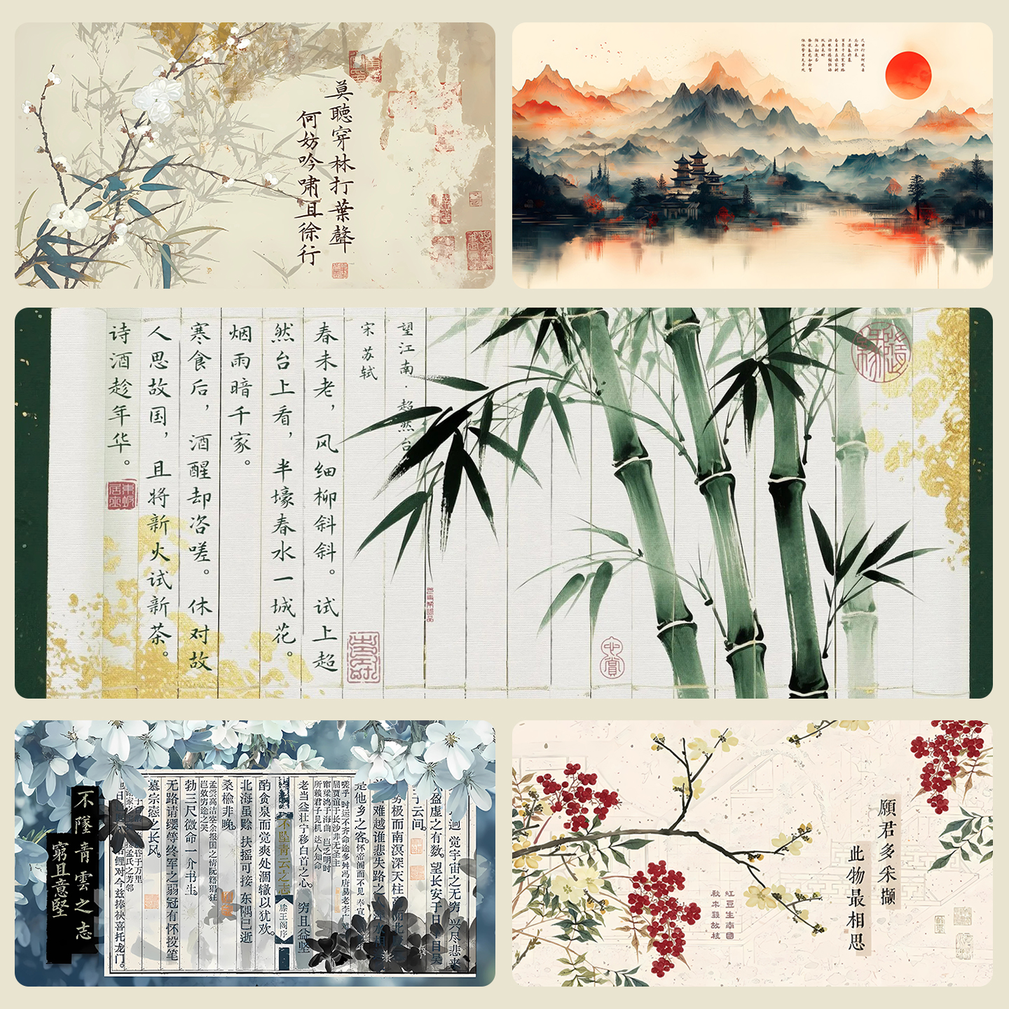 书法国风中式复古鼠标垫超大诗词文字创意学习办公桌垫电脑键盘垫