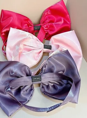 蝴蝶结发饰猫汤姆项圈发圈蝴蝶结超大脖子紫色中情颈链头饰缎面梦