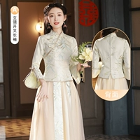 Длинный, цвета шампанского, средней длины