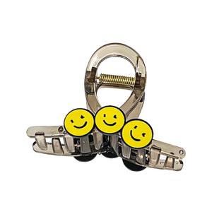 笑脸抓夹大号发量多可爱卡通一字发卡高端头饰夏天日常简约鲨鱼夹