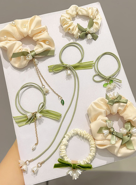 铃兰花头绳皮筋扎头发绳头饰高颜值头花发饰森系大肠发圈皮套