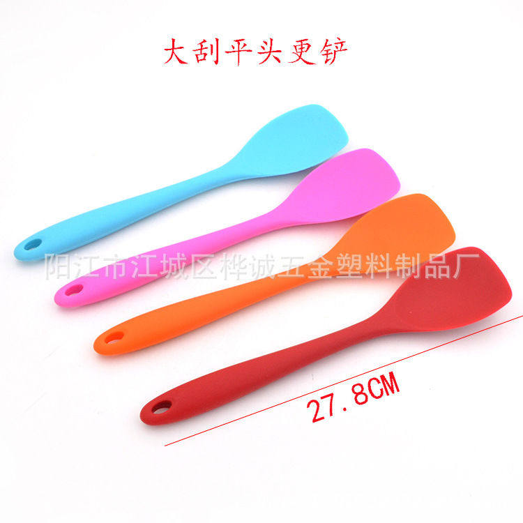 硅胶全包一体柄大刮平头更铲牛油刮铲 奶油铲 搅拌铲 烘培工具