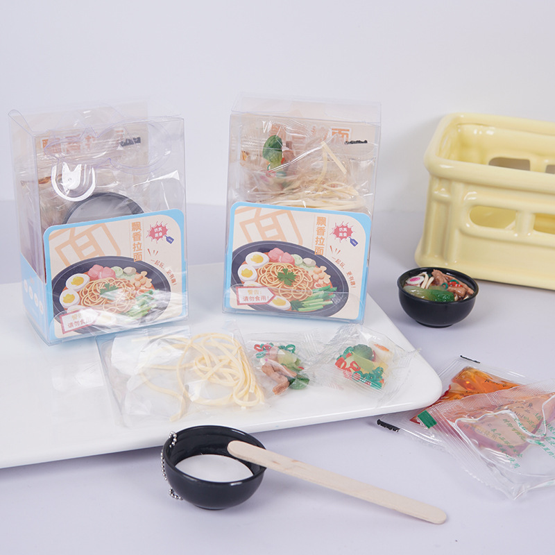盒装DIY食玩飘香拉面套装手工制作微缩模型仿真食玩菜过家家玩具