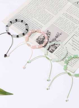 2025新款幸运竹节手链女编织调节节节高升上岸赠男友编织手绳