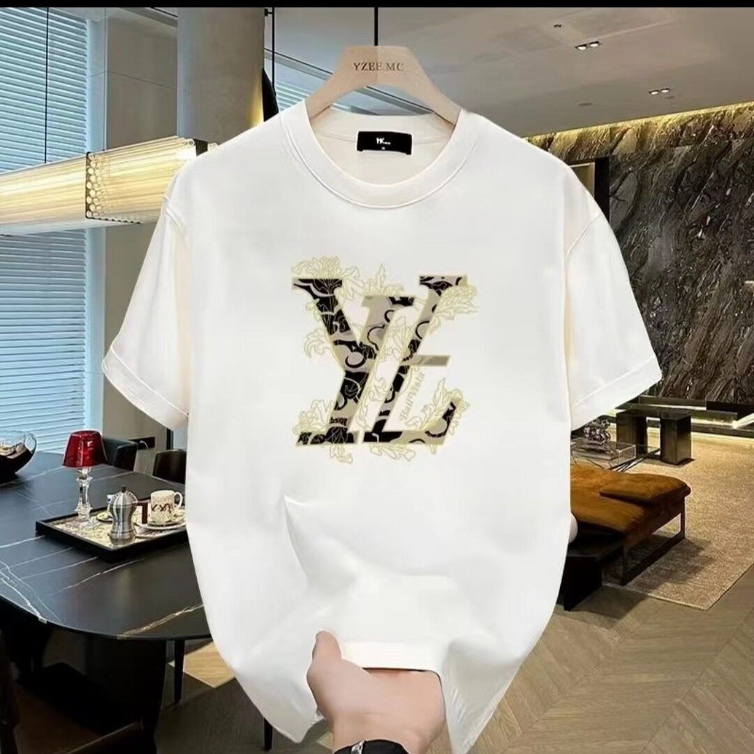 重磅纯棉美式潮牌印花短袖T恤男士夏季宽松透气情侣休闲上衣