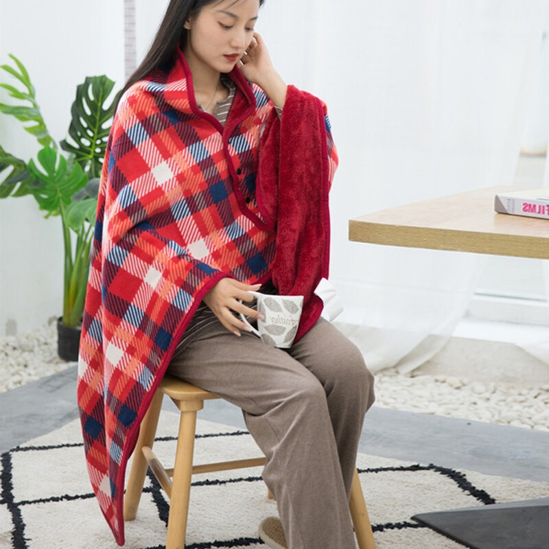 极速小毯子午睡办公室冬天懒人披肩毛毯斗篷OI午休毯保暖小学生盖