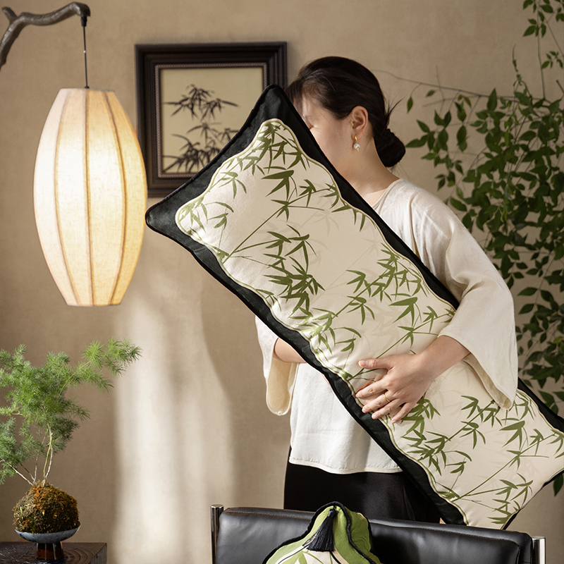 中式床头枕靠垫睡觉长抱枕腰枕