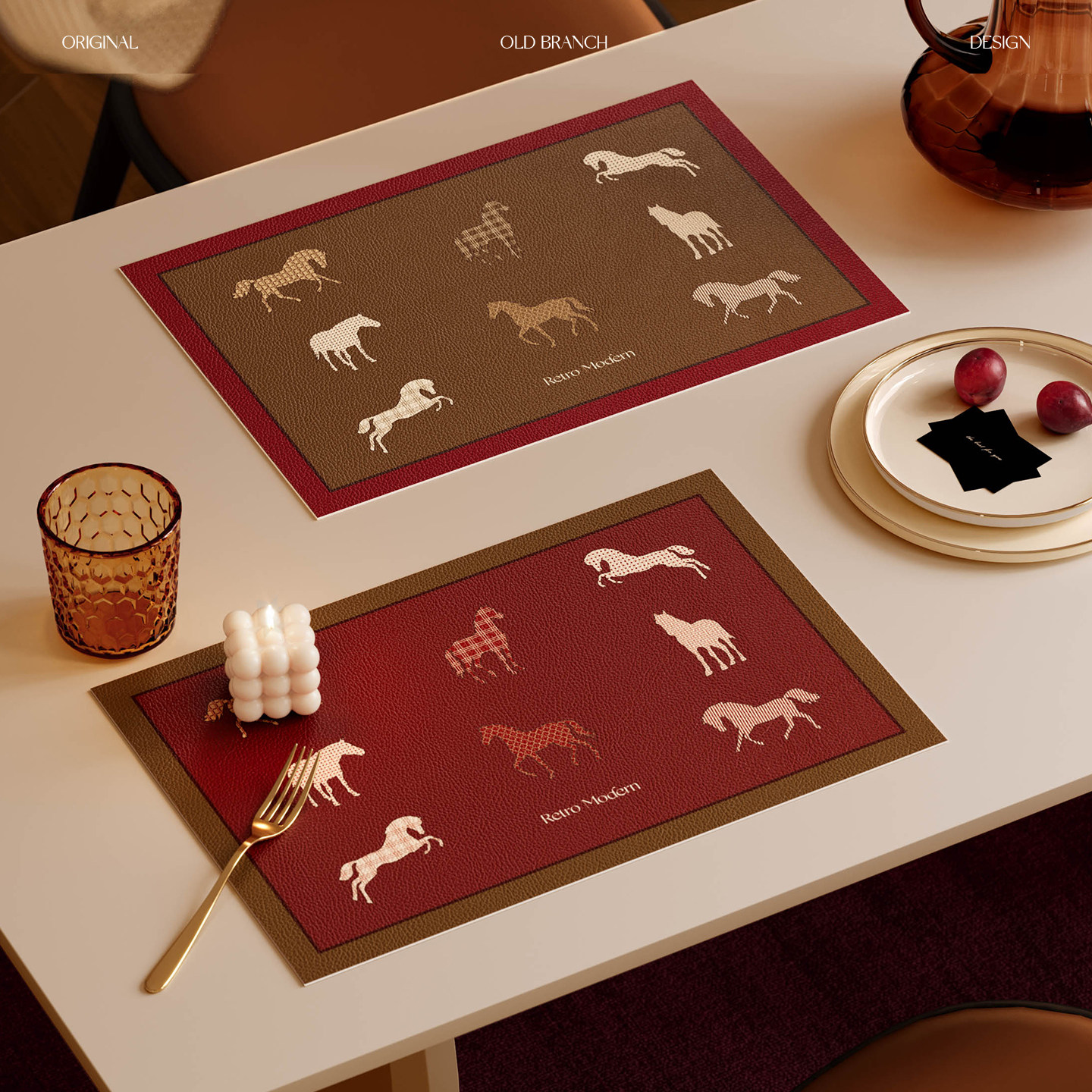 福驹贺岁新款马年红色餐垫隔热防水防油免洗耐高温复古西餐碗垫子,居家布艺,餐垫,淘宝优惠券,粉丝福利购,淘宝优惠卷