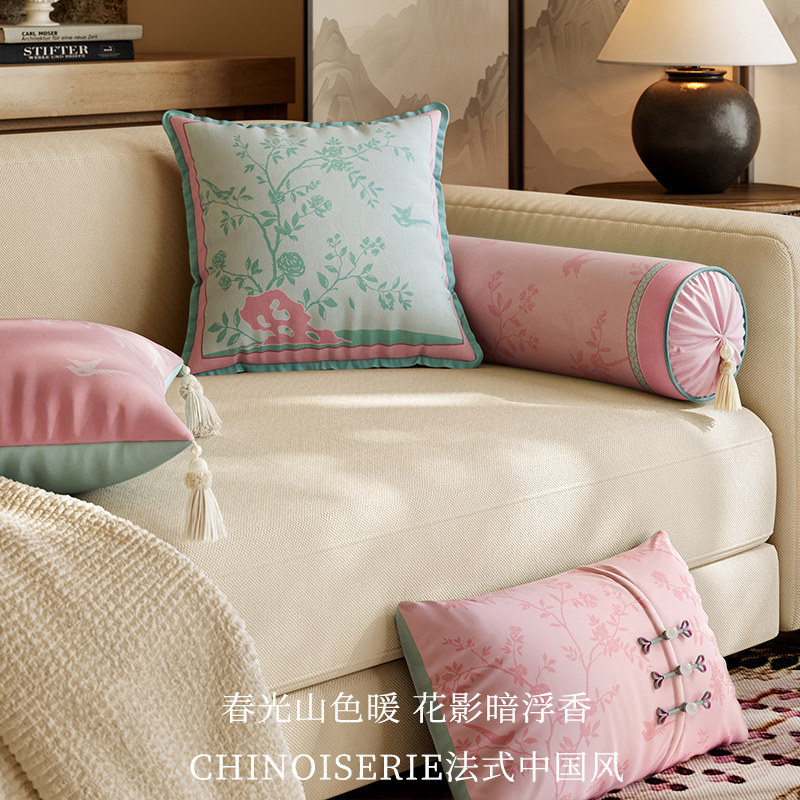 喜即樱落国风抱枕套客厅沙发靠垫法式风靠枕腰枕床上床头腰靠枕头