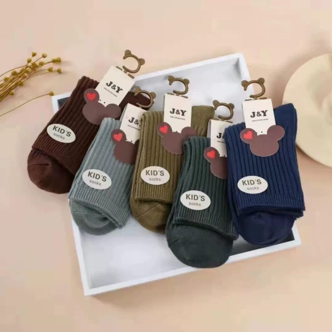 儿童纯棉袜子不变形不起球双针袜男童女童学生袜中筒童袜春秋款款