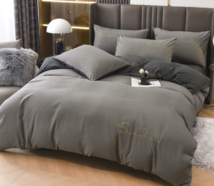 简约风男学生宿舍被子全套六件套暗色系床单被套四件套含被褥枕芯