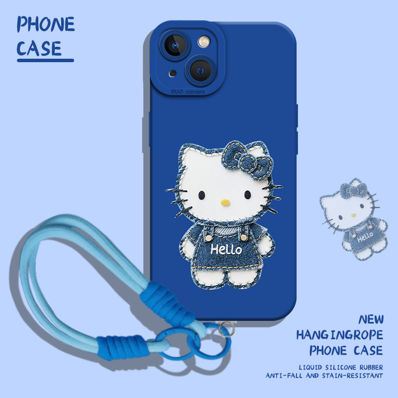 牛仔复古kitty手机壳新款