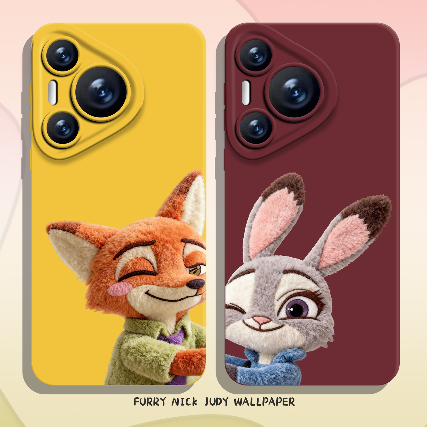 适用华为手机壳毛绒尼克朱迪