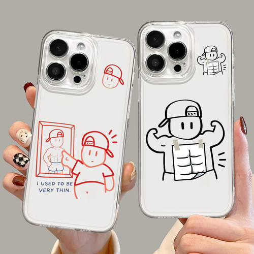 健身插画手机壳简约新款