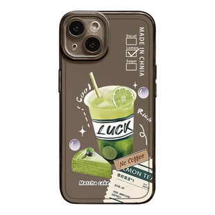 咖啡手机壳适用苹果15promax柠檬茶iPhone14新款13mini冰美式12pro夏日11小清新8plus夏天7p饮料xs男女xr透明