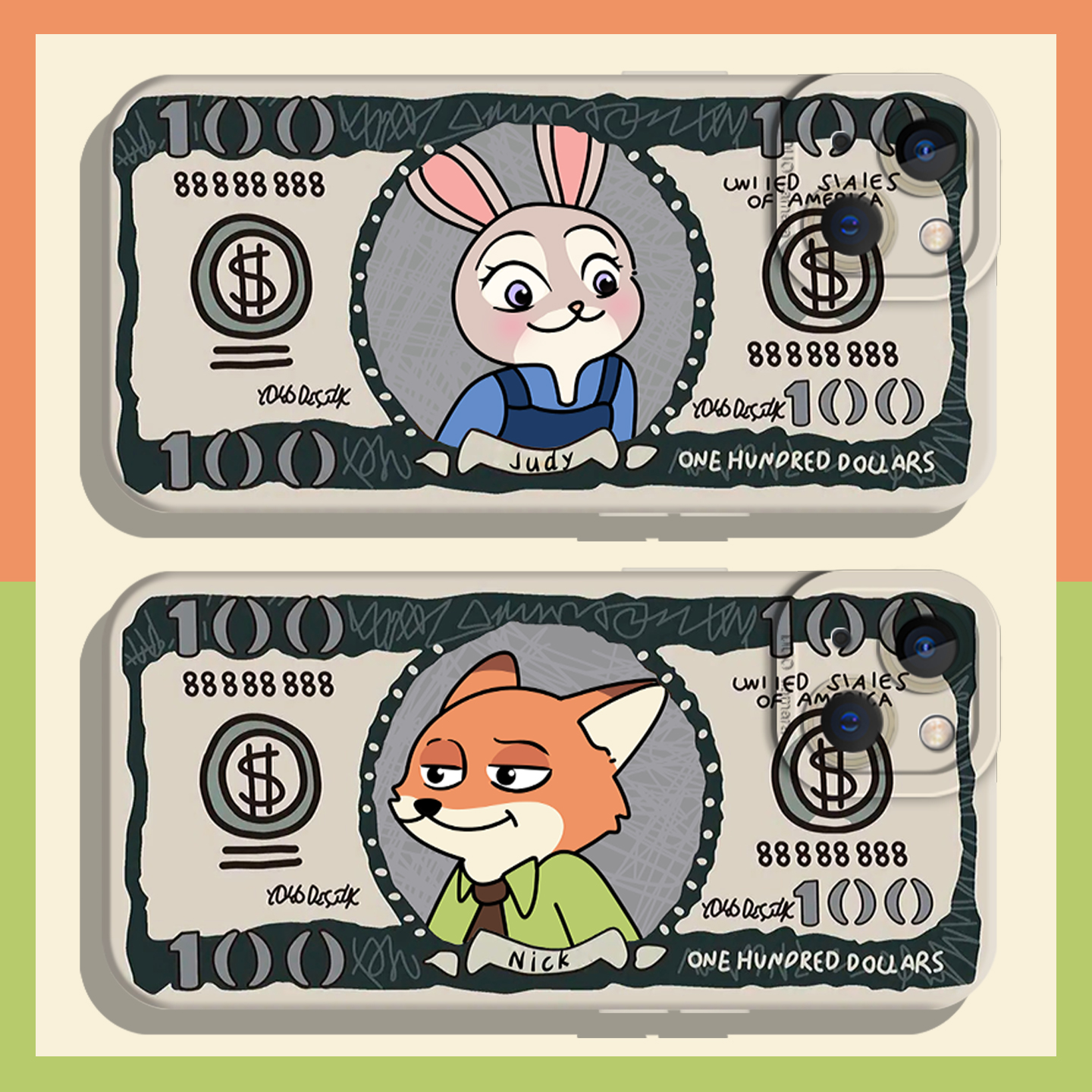 钞票尼克朱迪手机壳新款