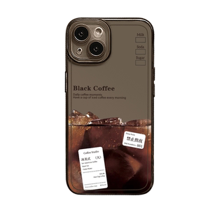 冰美式手机壳适用苹果14promax禁止熬夜iPhone13咖啡12mini元素11pro情侣xr复古8plus标签7p夏天xs夏日饮料ip