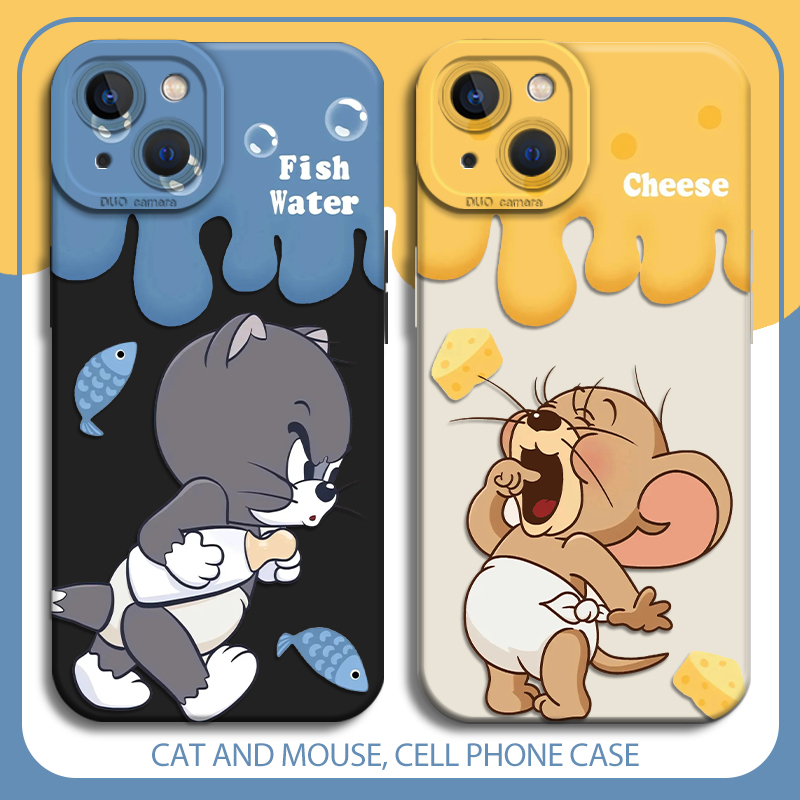 适用一加iqoo手机壳猫和老鼠