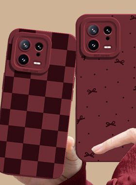 新款手机壳适用小米15简约14ultra酒红色13pro小众12高级感11红米k80k70Ek60本命年k50k40s新年k90女note17/9