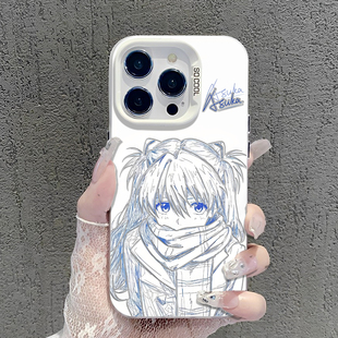 300 适用华为pura80手机壳nova14明日香eva线稿mate70pro动漫p60日系50二次元 9荣耀400 40周边30