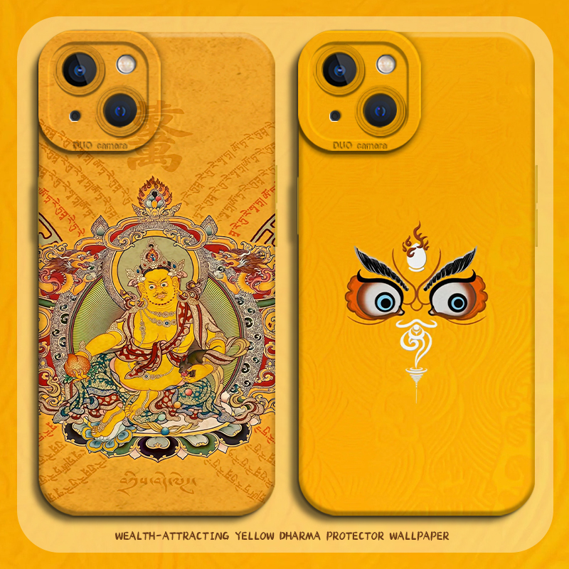 适用苹果17手机壳iphone16promax黄财神15plus唐卡14pro招财13mini发财12国风11新中式8p新年7马年xs国潮xr/x