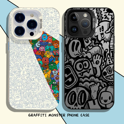 涂鸦小怪兽手机壳适用小米15卡通14ultra潮牌13pro/12/11红米k80k70E/k60至尊版k50k40s/k90/note17/turbo4/3