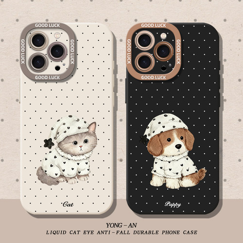 适用一加iqoo手机壳睡衣猫咪小狗