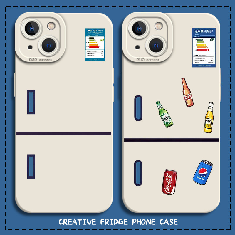 创意冰箱手机壳适用苹果16新款iphone15promax搞怪14plus趣味13mini简约12小众11高级8p夏天7夏日xs夏季xr男x
