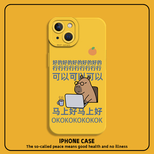 适用苹果15promax手机壳iPhone14打工人12mini水豚13pro趣味11搞怪8plus卡皮巴拉7p吧啦xs上班族xr新款ip卡通