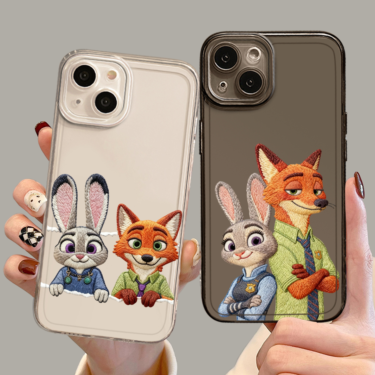 适用华为手机壳刺绣尼克朱迪