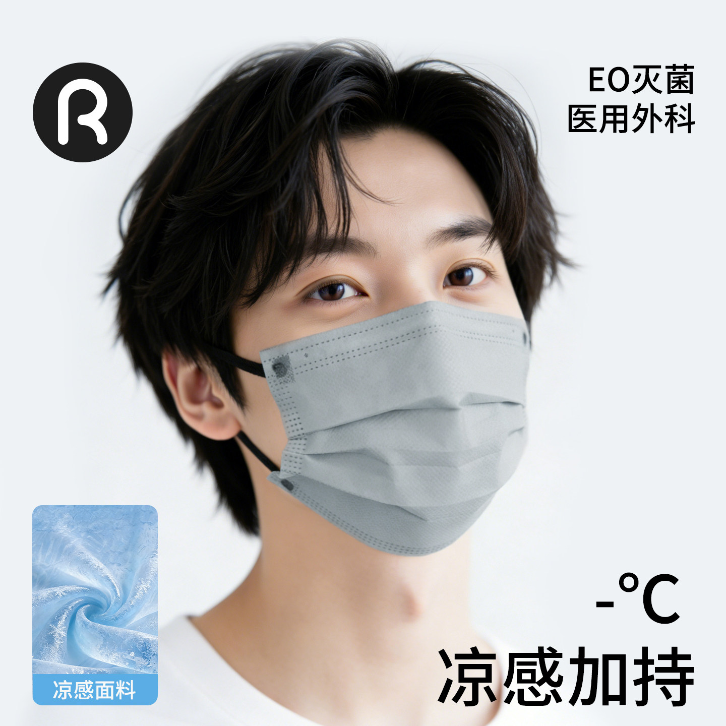 润米生物2026新款冰丝凉感防晒医用口罩一次性灭菌单独包装透气