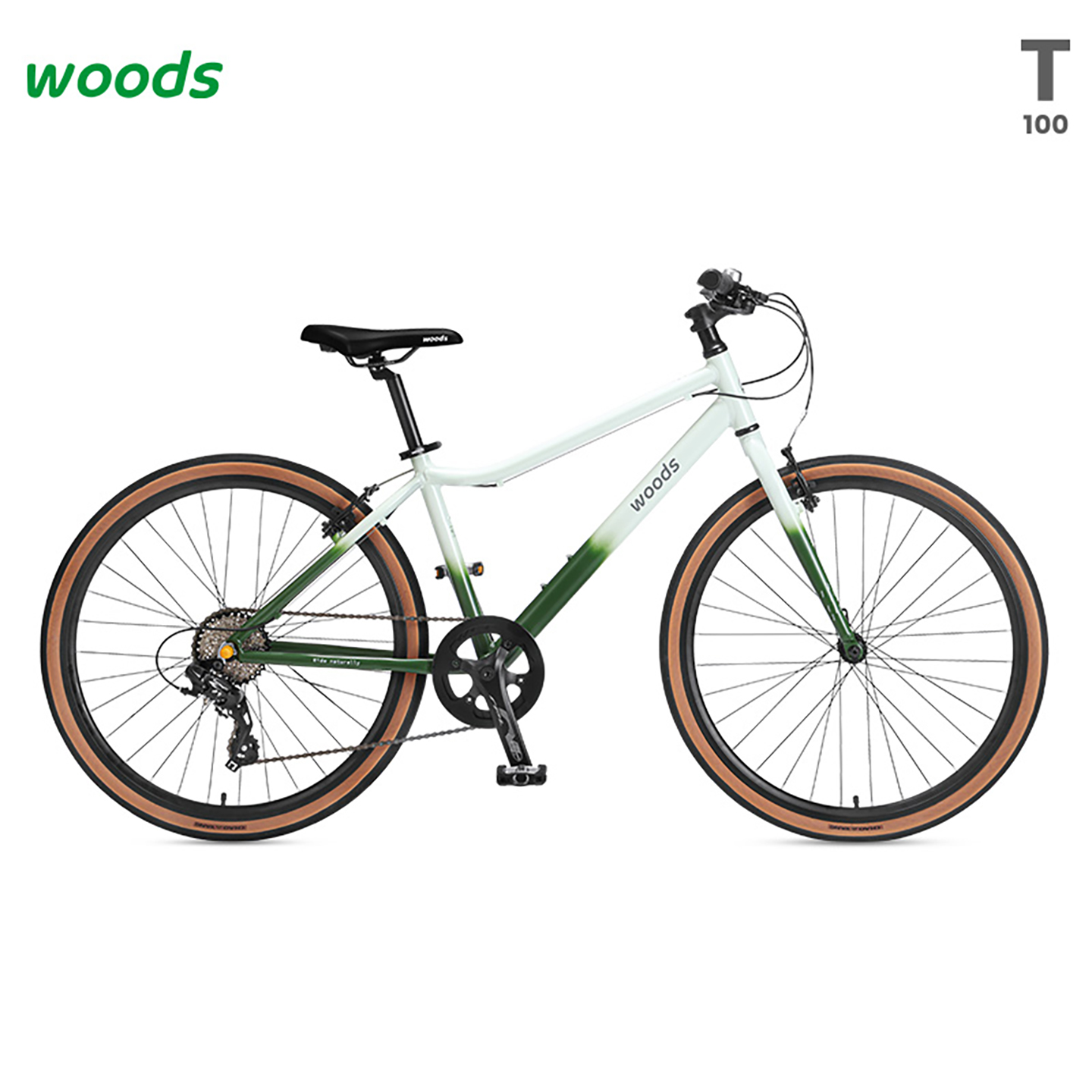 Woods小森林自行车T100城市通勤变速自行车覆古公路车26寸700C