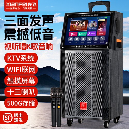 先飞唱K歌音响户外广场舞音箱带