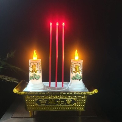 白色奠led电子蜡烛祭拜上坟灵堂
