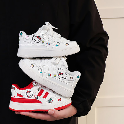 hellokitty女童鞋2026新款春夏季皮面低帮休闲板鞋轻便耐磨运动鞋