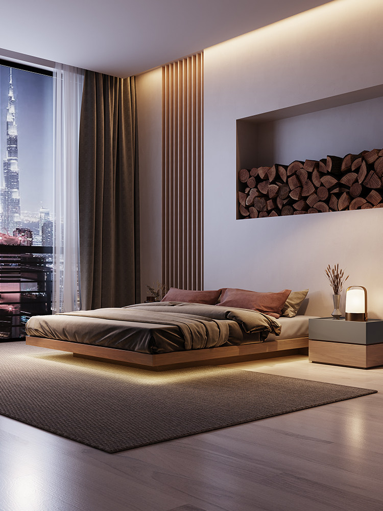 喜临门日式极简床架简约现代榻榻米床无床头床民宿风离地矮床地台