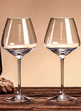 一对2只勃艮第水晶红酒杯套装家用轻奢高档高脚杯醒酒器葡萄酒杯