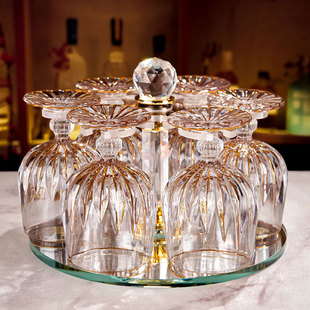 轻奢高档水晶玻璃白兰地杯家用洋酒杯套装家用描金威士忌杯红酒杯