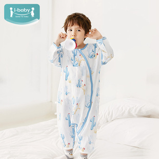 ibaby儿童恒温睡袋睡衣男女宝宝分腿春夏纱布婴儿防踢被抱被TK