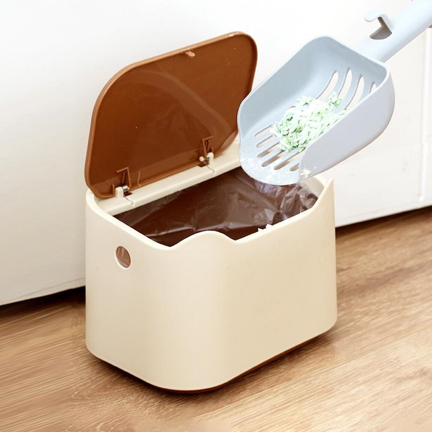 猫咪垃圾桶拾便器猫砂小垃圾桶铲屎专用多功能猫砂伴侣猫屎桶封闭