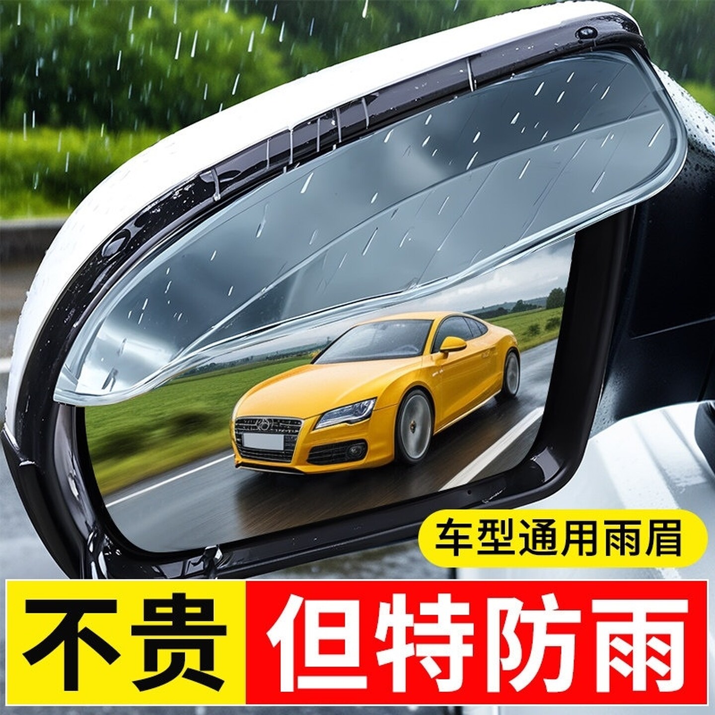 后视镜挡雨眉加宽加长加大新型防雨汽车神器反光倒车镜特大遮雨板