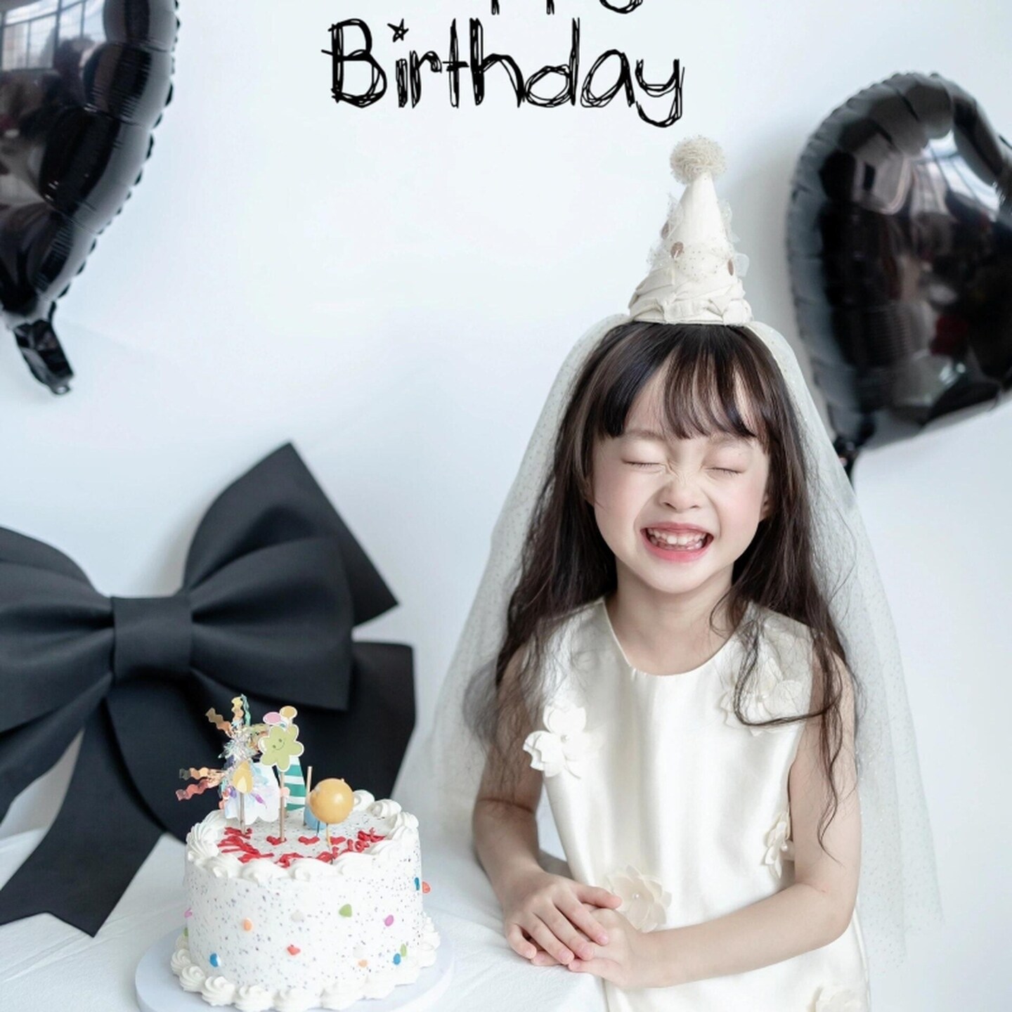 生日帽子头饰女童女生儿童装饰品成人头纱发夹氛围感拍照道具派对