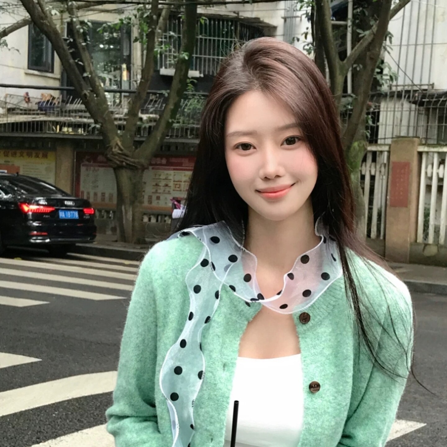 韩系波点蕾丝丝巾女长条颈带搭配高级系脖子配饰领带丝带脖饰飘带