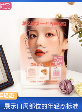 美容会所场景摆台口周年轻态亚克力展示牌医患沟通简约现代科普教