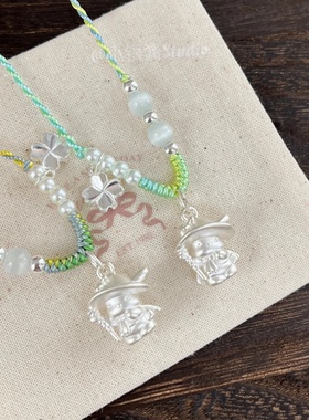 足银999三丽鸥帕恰狗森林旅人3D卡通硬银纯银吊坠少女心项链礼物